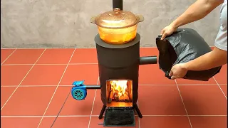 DIY 2-in-1 wood stove _ super efficient fireplace combination