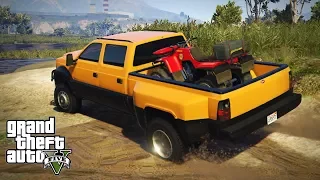 LIFTED SANDKING DUALLY HAULING AN ATV! 4x4 Off-Roading, Mudding, & Hill Climbing (GTA 5 PC Mods)