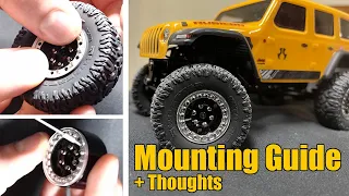 Raceline Monster Wheels for SCX24 (Mounting and Thoughts)
