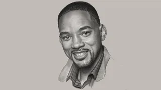 REAL-TIME Portrait Drawing Demonstration Will Smith - How to Draw