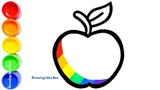 Drawing Colorful Apple 🍎 | Fun and Easy Art Tutorial for Kids + Apple Drawing Ideas Box