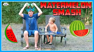 WATERMELON SMASH Water Challenge Kids Game Review!!