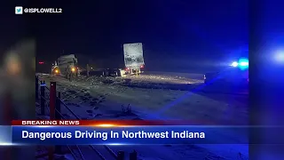 Icy northwest Indiana roads cause spinouts , truck crashes