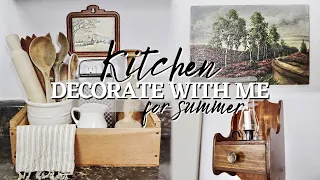 DECORATING MY KITCHEN FOR SUMMER! | Vintage Farmhouse, Country Decor! | Styling Thrift Store Decor