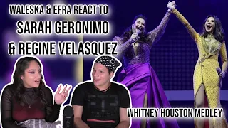 Waleska & Efra react to Sarah Geronimo and Regine Velasquez - Whitney Houston MEDLEY | REACTION