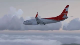 Boeing 737-800 Nordwind Airlines посадка в Мурманске в сильный туман