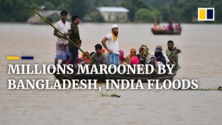 Monsoon rains trigger deadly flooding that has displaced millions in India and Bangladesh