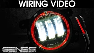 LED Halo Fog Lights with Red Demon Eye Fits 0547941 OEM JK Wrangler