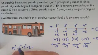 Problema de números enteros (pasajeros autobús)