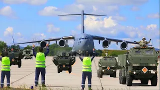 TAKEOFF C-17 GLOBEMASTER III WITH AMAZING ENGINE IN RIAU PEKANBARU