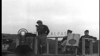 General George S. Patton addresses the soldiers of United States 7th Armored Divi...HD Stock Footage