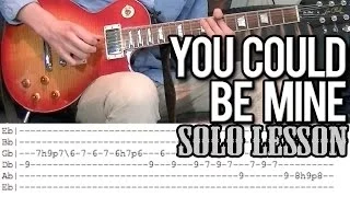 Guns N'Roses - You Could Be Mine SOLO Guitar Lesson (With Tab)