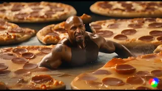 Dwayne Johnson drowned in pizza 🍕😛