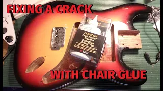 Fixing a cracked Strat Style Body - With Chair Glue - BORIS!