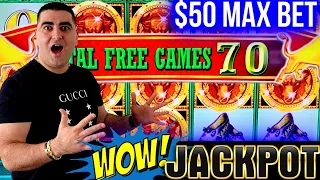 High Limit KONAMI Slot $50 Max  Bet & 70 Free Games- HANDPAY JACKPOT | SE-7 | EP-2
