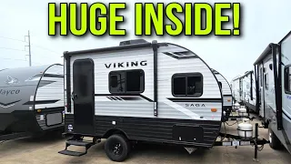 HUGE INSIDE! This RV is SO COOL!  Viking 14 R Saga