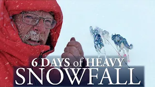 6 DAYS of SNOWSTORM and HEAVY SNOWFALL | Mountain Evacuation, Husky sledding & Winter Camping