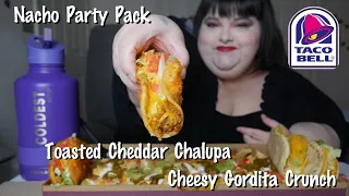 Taco Bell Toasted Cheddar Chalupa & Nacho Party Pack Mukbang