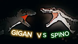 CC spinosaurus vs zeb Giganotosaurus // dinosaur battle // stick nodes pro animation