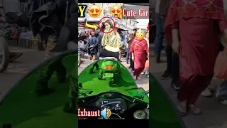 Kawasaki😱zx10r😱girl cute😍reaction video😎#shortsvideo#100kview#viral#edit#bike#motovlogger#rider#tren