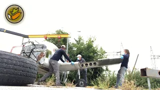 Removing wings from an Airplane at the Aviation Institute of Maintenance