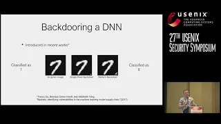 USENIX Security '18 - Turning Your Weakness Into a Strength: Watermarking Deep Neural Networks...