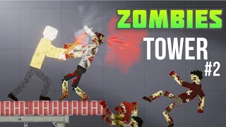 Survivors fight zombies on Tower#2 - People Playground 1.21.3