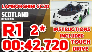 Asphalt 9 - LAMBORGHINI SC20 Grand Prix Round 1 - 00:42.720 - 2⭐ Touchdrive Instructions