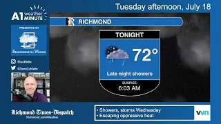 Late night showers ahead: Tuesday afternoon Richmond weather video