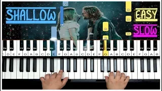 Shallow (A Star Is Born) - SLOW Easy PianoTutorial