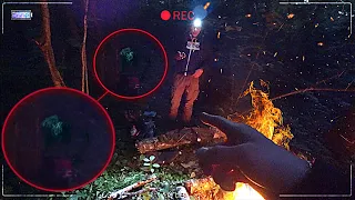 The scary CREATURE was filmed BY A camera AT NIGHT IN THE FOREST