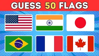 Guess The Country By The Flag 🚩 | 50 Countries Flag Quiz.