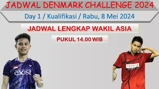 Jadwal Denmark Challenge 2024 Hari Ini │ Day 1 / Kualifikasi │2 Wakil Indonesia di Babak Kualifikasi