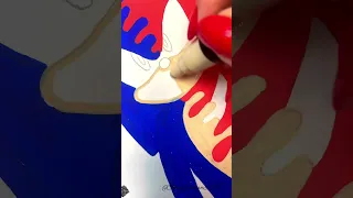 Drawing Sonic and Knuckles with Posca Markers! Fusion Effect! #art #poscaart