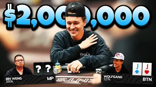 HUGE SPOT IN $2,000,000 CHOCTAW MAIN EVENT vs. CHIP LEADER BIN WENG!! | Poker Vlog #222