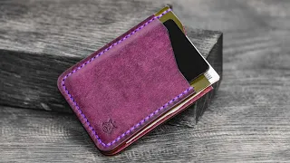 Making vertical leather Card Holder with quick cash access DIY PDF Pattern #026 [RU Sub]