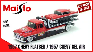 1957 Chevy Flatbed / Chevy Bel Air - By MAISTO  - [Showcase 1/64]