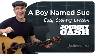 A Boy Named Sue Easy Guitar Lesson | Johnny Cash