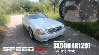 MERCEDES 500SL 326 HP | 1990 | R129 | ACCELERATION & TOP SPEED TEST | 0-100 | 100-200 | DRAGY TIME |