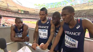 WCH 2015 Beijing - Team France 4x400m Relay Men Heat 1