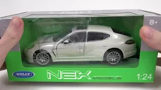 Model Car Porsche Panamera S. Toy Car for kids. Welly NEX Diecast 1/24. Scale model.