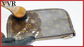 [ASMR] 'Clean & Restore' 'Louis Vuitton' Old Clutch Bag 👜🤎💛  -4k