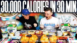 30,000 CALORIES IN 30 MINUTES! | Can We Do it? | Twins vs Food