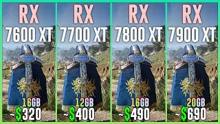 RX 7600 XT vs RX 7700 XT vs RX 7800 XT vs RX 7900 XT - Test in 25 Games