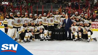 Bill Daly Presents Bruins With Prince Of Wales Trophy