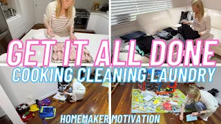 GET IT ALL DONE | COOKING LAUNDRY SPEED CLEANING MOTIVATION : HOMEMAKER MOTIVATION | DAY IN THE LIFE