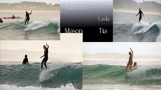 Mason Schremmer joins Tia/Layla and Tamzen - Longboarding the Coffs Coast.