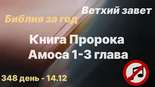 Библия за год | без музыки | день 348 | Книга Пророка Амоса 1-3 глава | план чтения Библии 2022