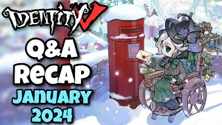 All Info From Official QnA January 2024 | Identity V