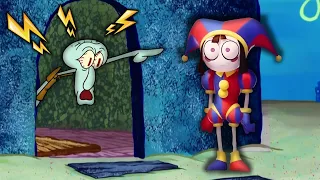 Squidward kicks out Pomni Digital Circus Dr Livesey Walk of his house 3D